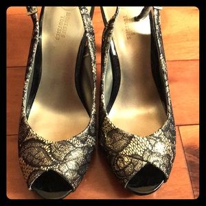 Black and gold shoes